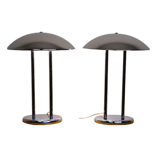 Vintage Barad Chrome Table Lamps by Robert Sonneman for Ikea, 1992s, Set of 2 For Sale