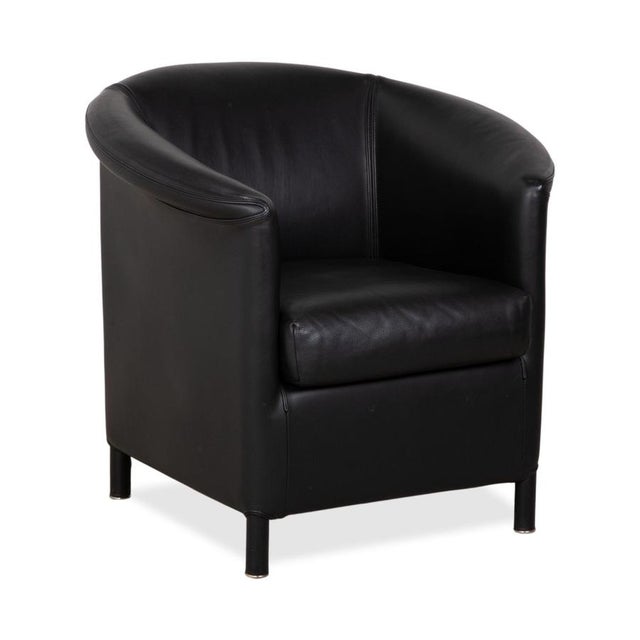 Black Leather Aura Armchair by Paolo Piva for Wittmann For Sale - Image 15 of 15