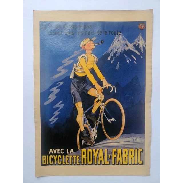 Art Deco Advertising Poster Bicyclette Royal Fabric Bicycle, France, 1930s For Sale - Image 3 of 9