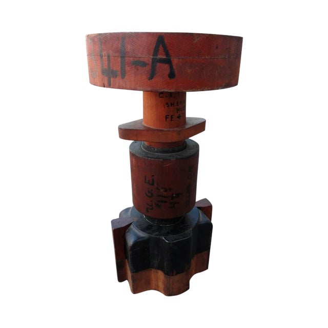 Industrial Wood Foundry Pattern Mold for Shear Pin Hub – Sculptural Architectural Artifact For Sale