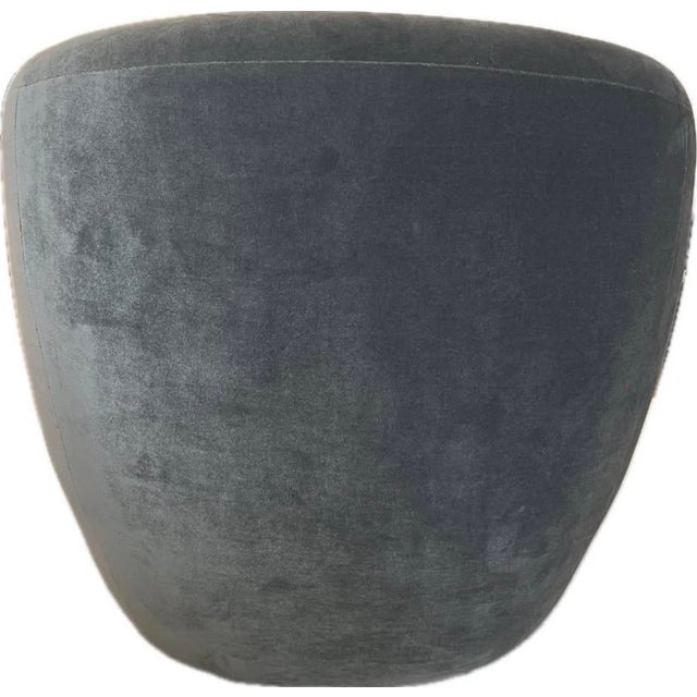2020s Restoration Hardware Sofia Swivel Chair - Graphite Performance Velvet For Sale - Image 5 of 5