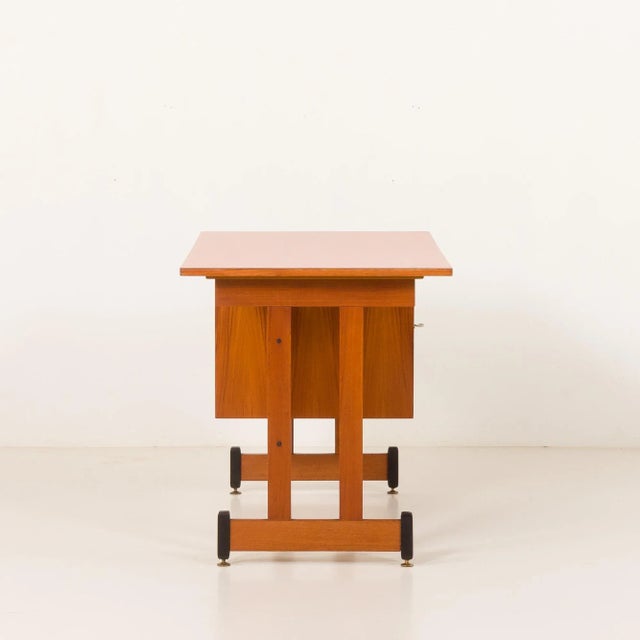 Mid-Century Modern Italian Desk in Teak, 1960s For Sale - Image 11 of 18