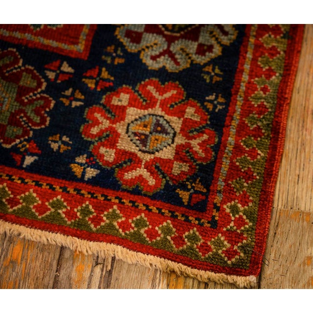 Yellow 1880s Yellow Antique Geometric Tribal Knotted Wool Caucasian Tallish Runner Rug For Sale - Image 8 of 8