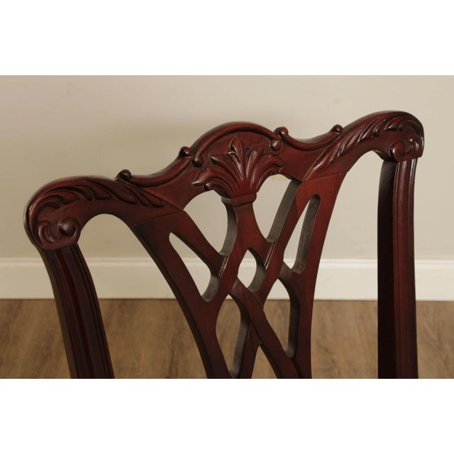 Thomasville Chippendale Style Carved Mahogany Dining Chairs - Set of 8 For Sale - Image 9 of 13