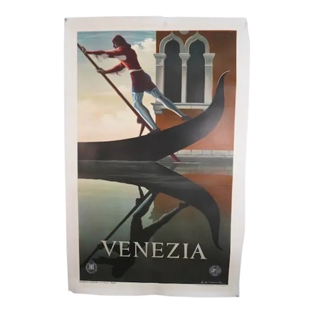 A. Cassandre - Vintage Original Travel Poster - Venezia 1951 For Sale