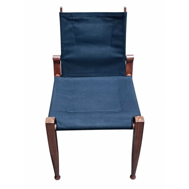 Molteni Walnut and Canvas Via Vai Chairs by Luca Meda for Molteni, Italy, 1990s, Set of 4 For Sale - Image 4 of 11