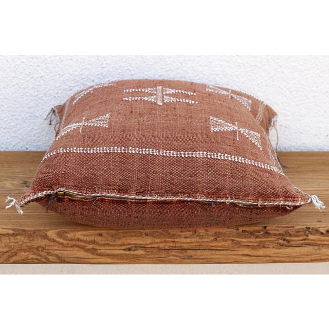 Textile Rust Sentinel Cactus Silk Moroccan Pillow For Sale - Image 7 of 8