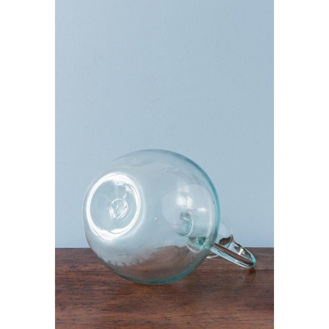 19th Century Spanish Teal Blown Glass Carafe with Stopper For Sale - Image 9 of 11