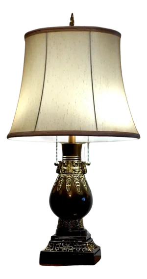 1980s Brass Asian Temple Style Table Lamp