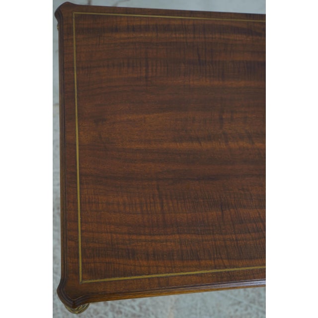 1990s Pair of Karges Regency Brass & Walnut Accent Tables For Sale - Image 5 of 13