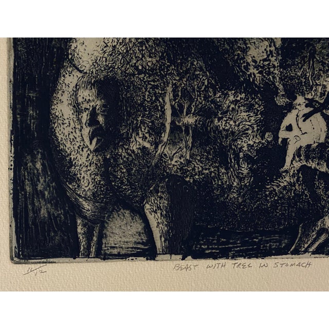 American Robert A. Birmelin, Beast With Tree In Stomach, American Modernist Abstract Etching For Sale - Image 3 of 6