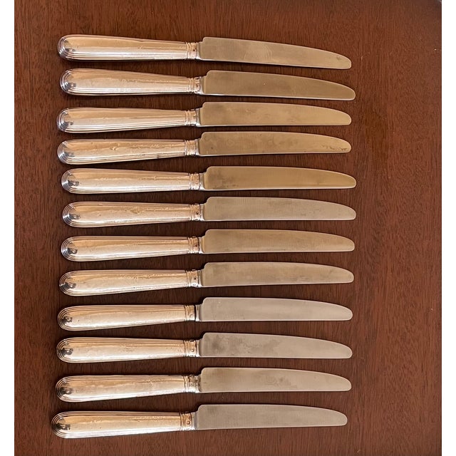 Late 18th Century English Georgian Silver Dinner Knives by John Lambe - Set of 12 For Sale - Image 17 of 17