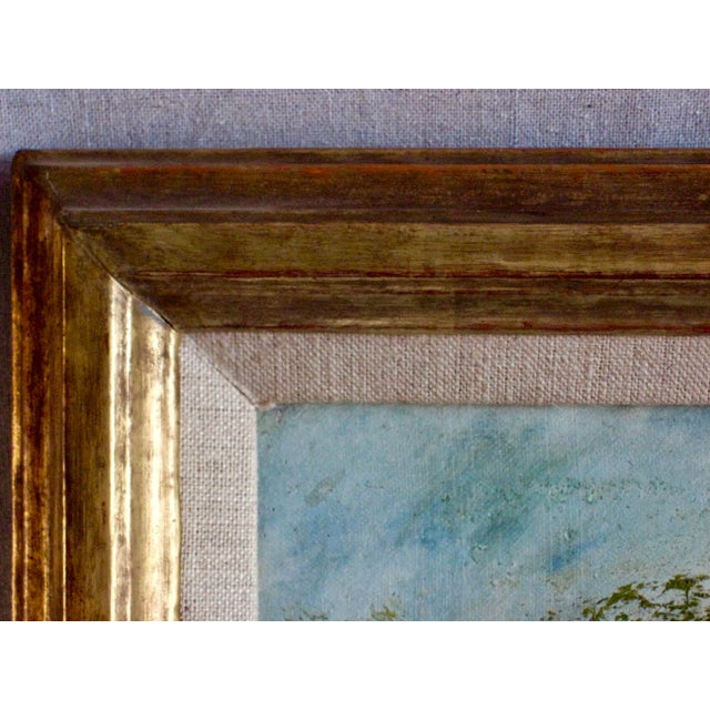 19th Century French Oil Painting Landscape Country Side by Lucien Henry Barbizon School For Sale - Image 9 of 11