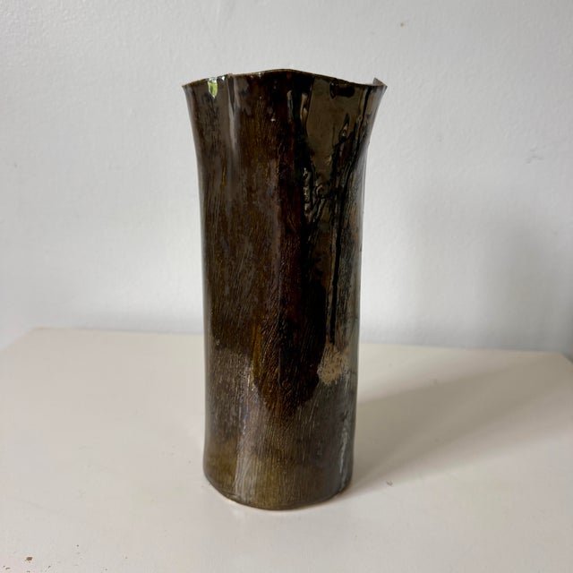 Porcelain Vase With Glossy Glaze by Nathalee Paolinelli, Canada For Sale - Image 4 of 12