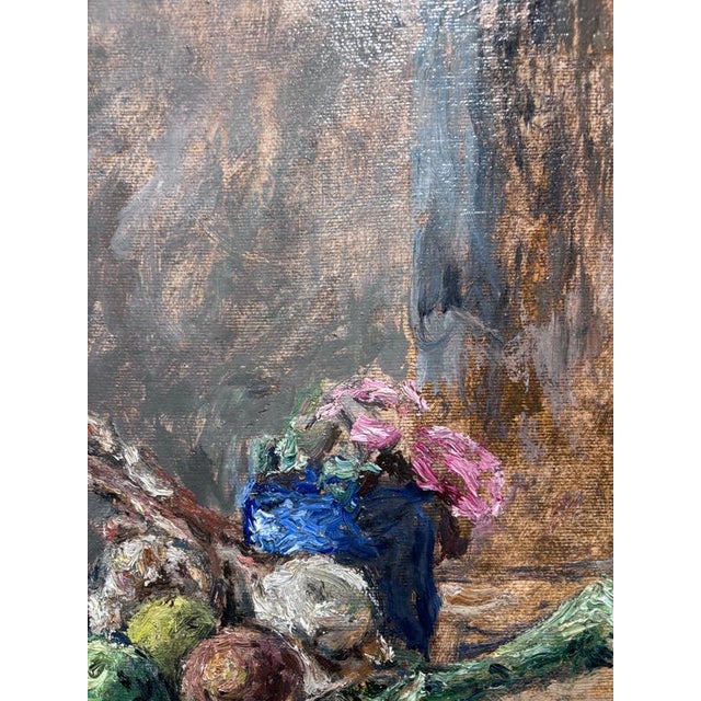 Enzo Faraoni, Still Life with Flowers, 1981, Oil on Plywood, Framed For Sale - Image 7 of 13