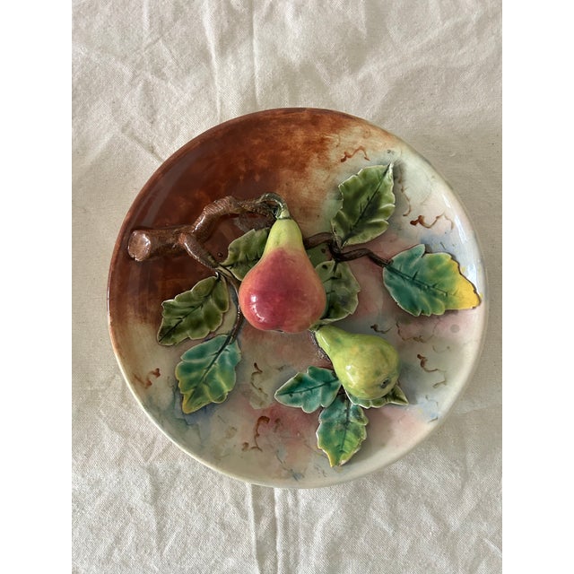 Ceramic 19th Century French Ceramic Barbotine Wall Platter - a Pair For Sale - Image 7 of 9