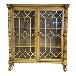 Antique Ball and Claw China Cabinet/ Bookcase For Sale