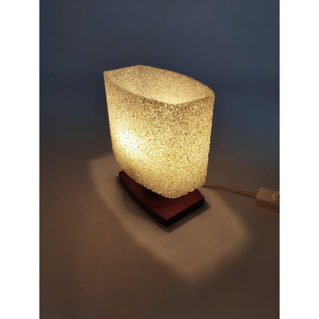 Mid-Century Modern Table Lamp in Acrylic Granules and Teak Wood, 1960s For Sale - Image 10 of 12
