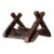 Primitive Wooden Pack Saddle With Leather Straps and Iron Rings For Sale