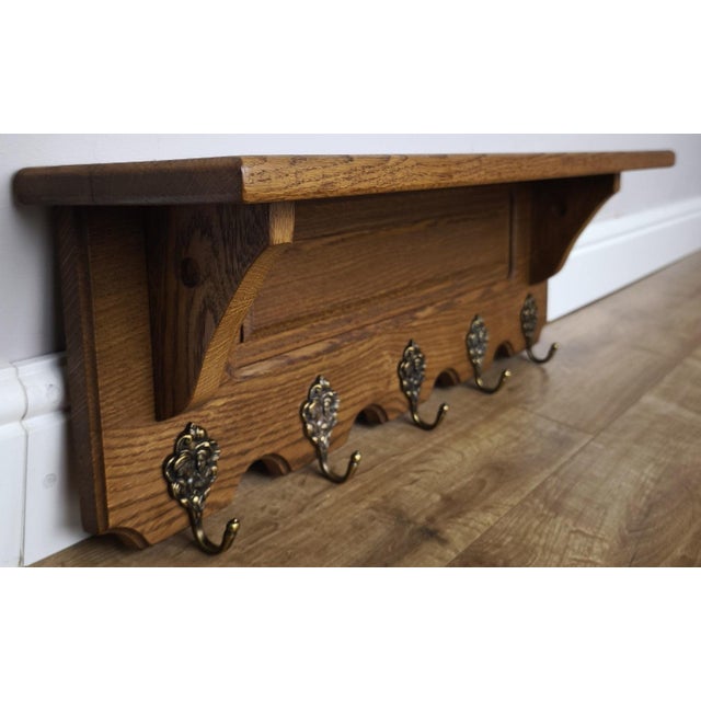French Vintage Coat Rack in Oak For Sale - Image 10 of 11