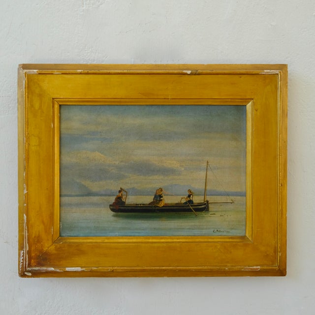Costantino Prinetti, Lake View, Mid-19th Century, Oil on Canvas, Framed For Sale - Image 13 of 13