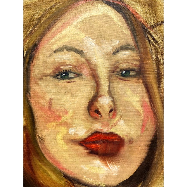 Portraiture Portrait of Woman Expressive Original Oil Painting For Sale - Image 3 of 3