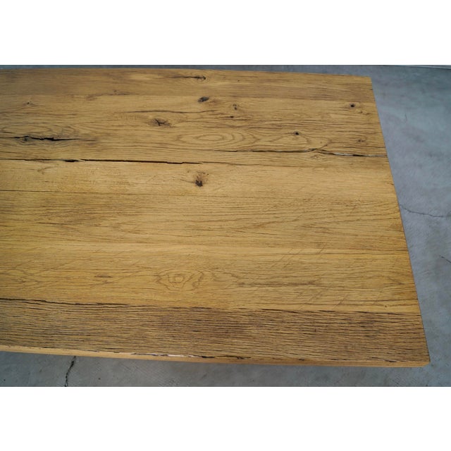 Restoration Hardware Reclaimed Rustic Oak Plinth Coffee Table For Sale - Image 10 of 12