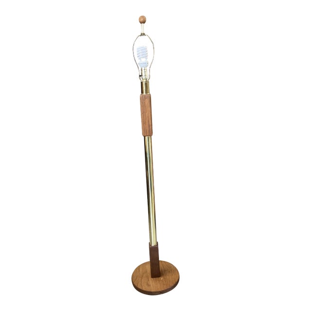 Mid Century Wooden Floor Lamp For Sale