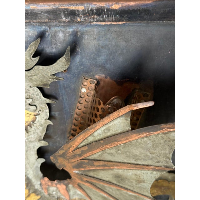 Sculptural Dragon Wall Light in Mixed Metals and Oxidized Copper by Mathieu Matégot, 1970s For Sale - Image 12 of 17