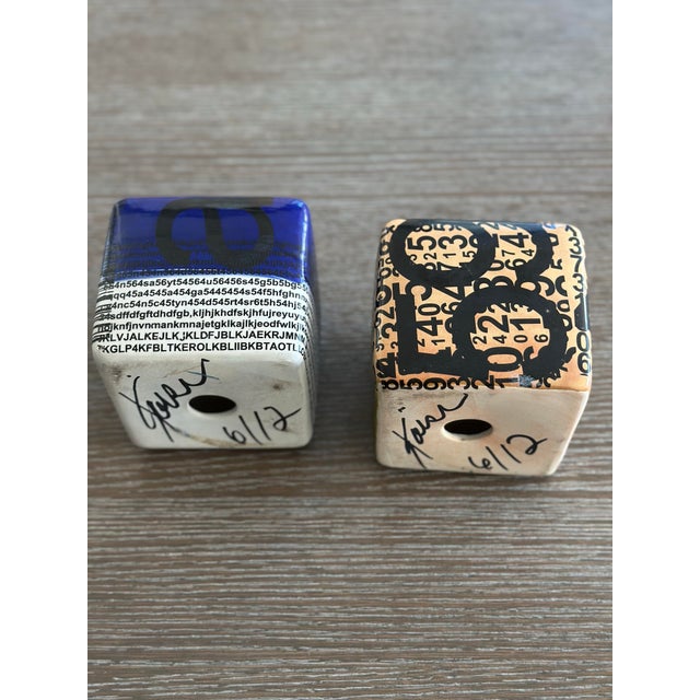 Contemporary Contemporary Modern Set of 2 Kaiser Suidan Ceramic Wall Cubes Sculptures For Sale - Image 3 of 5