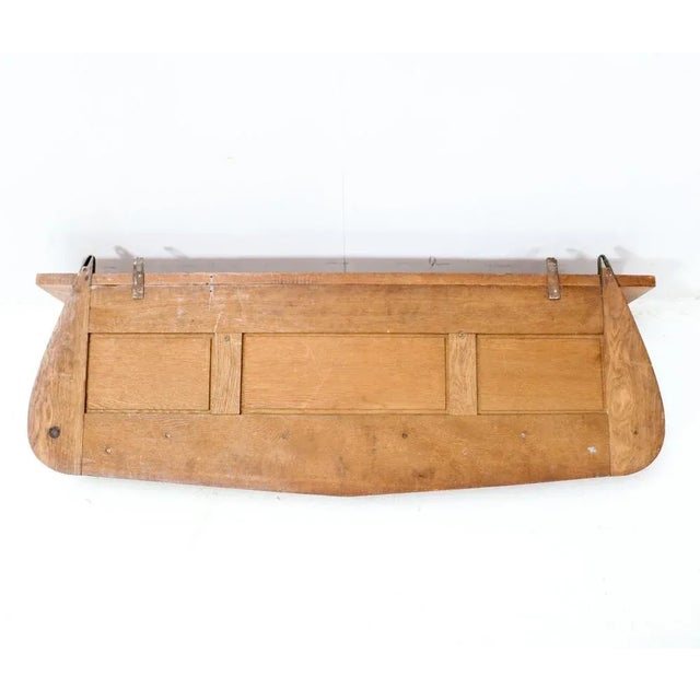 Brown Art Deco Amsterdamse School Wall Coat Rack in Oak, 1920s For Sale - Image 8 of 9
