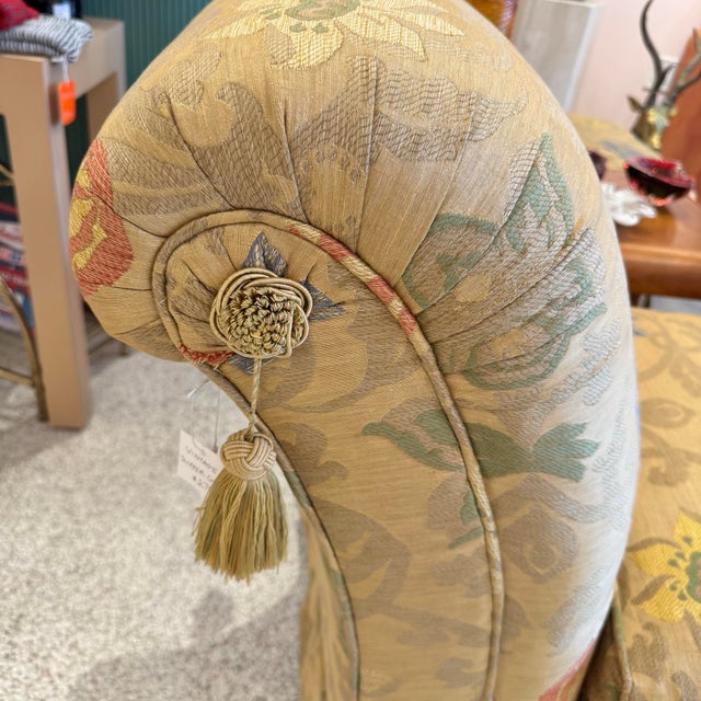 Vintage Gold Upholstered Slipper Chair For Sale - Image 10 of 11