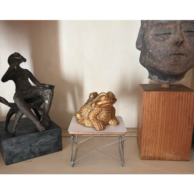 Wonderful gold plated bronze frog with a baby frog on its back. Stamped MEXICO plus, artists initials "SA" and Bronze...