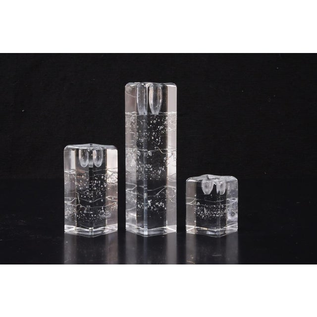 Mid-Century Modern Arkipelago Glass Candlesticks by Timo Sarpaneva for Iittala, 1960s, Set of 3 For Sale - Image 3 of 9
