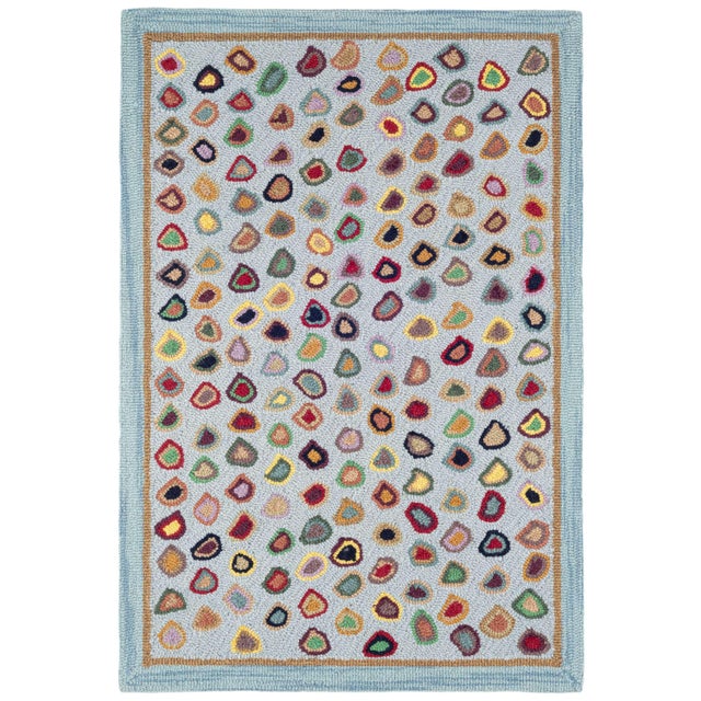 Dash & Albert by Annie Selke Cat's Paw Blue Micro Hooked Wool Rug, 5' x 8' For Sale In Boston - Image 6 of 6