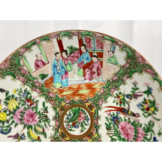 This exquisite antique Chinese Famille Rose Medallion platter, measuring 13.5 inches in diameter, showcases the intricate...