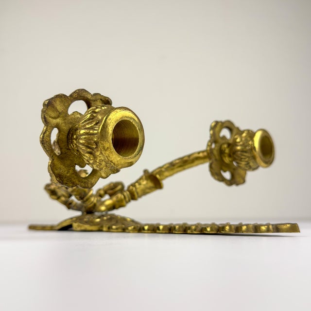 Antique Empire Bronze Wall Candle Sconce, Italy, Late 19th Century For Sale - Image 5 of 18