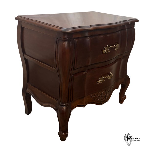 Vintage White Furniture French Provincial Style Mahogany Nightstand For Sale In Greensboro - Image 6 of 10