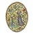 Antique Persian Iznik Qajar Style Ceramic Pottery Oval Tile Jugs Man & Woman C3 For Sale