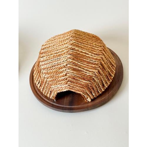 Teak and Woven Natural Fiber Wall Sconces, 1970s, Set of 2 For Sale - Image 9 of 13