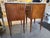 This is a pair of 19th Century French antique side tables. They are art nouveau style. They are burled walnut with satin...
