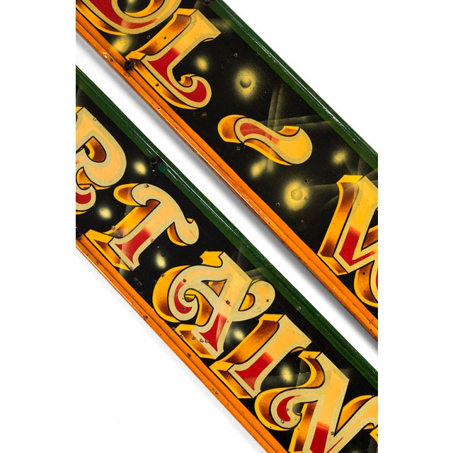 Brown Vintage Fairground Signs, Set of 2 For Sale - Image 8 of 14