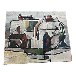 Cubist Artist, Abstract Composition, 1950s, Oil Painting on Canvas For Sale
