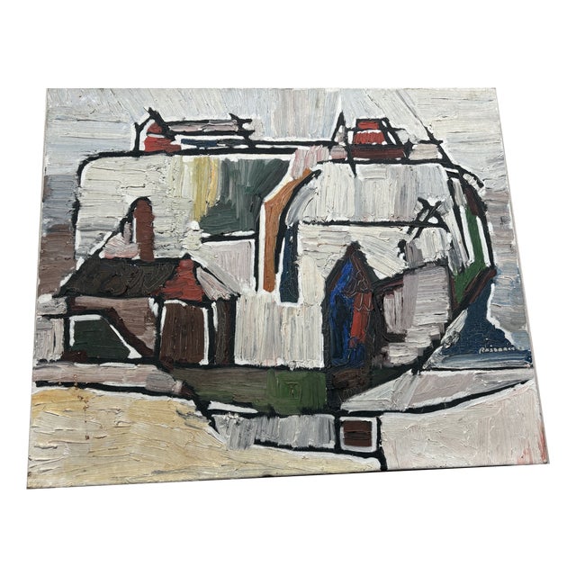 Cubist Artist, Abstract Composition, 1950s, Oil Painting on Canvas For Sale