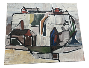 Cubist Artist, Abstract Composition, 1950s, Oil Painting on Canvas
