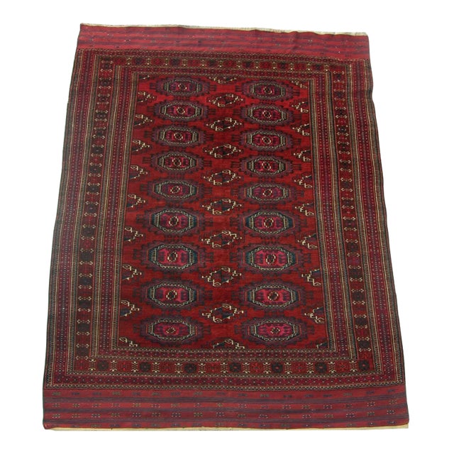 1900s Antique Turkeman Rug For Sale