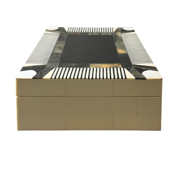 Vintage Bone, Mother-of-Pearl and Ebony Decorative Box For Sale - Image 4 of 10