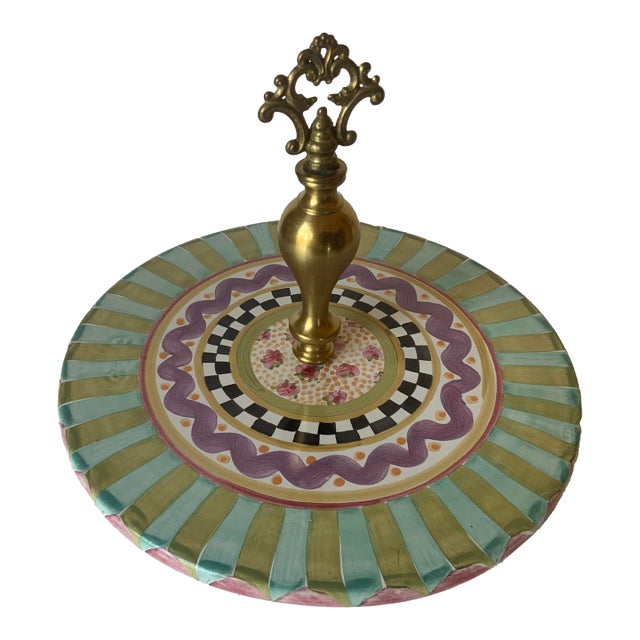 1990s Mackenzie Childs Ceramic Serving Tray For Sale