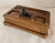 19th Century Olive Wood Twin Inkwell Standish with Bronze Lion Dog For Sale - Image 6 of 18