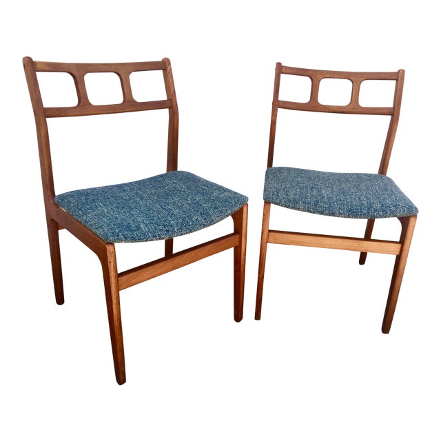 Mid-Century D-Scan Teak Chairs - A Pair | Chairish